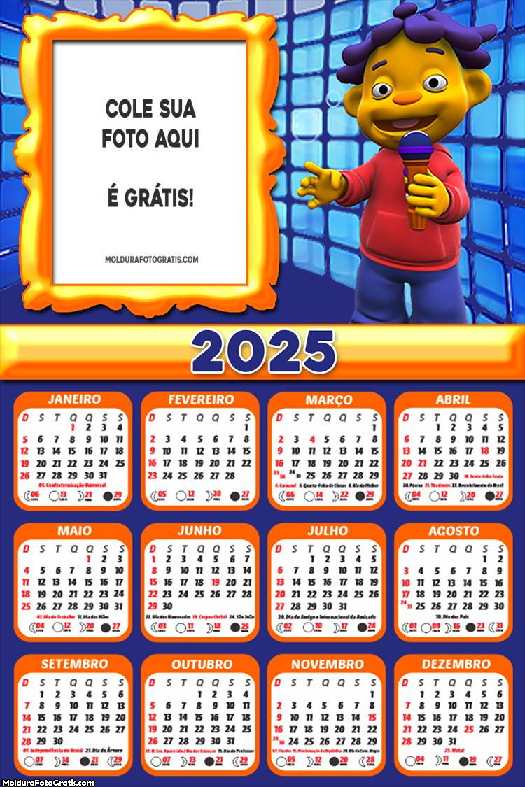 Calendário Sid O Cientista 2025 Montagem Grátis