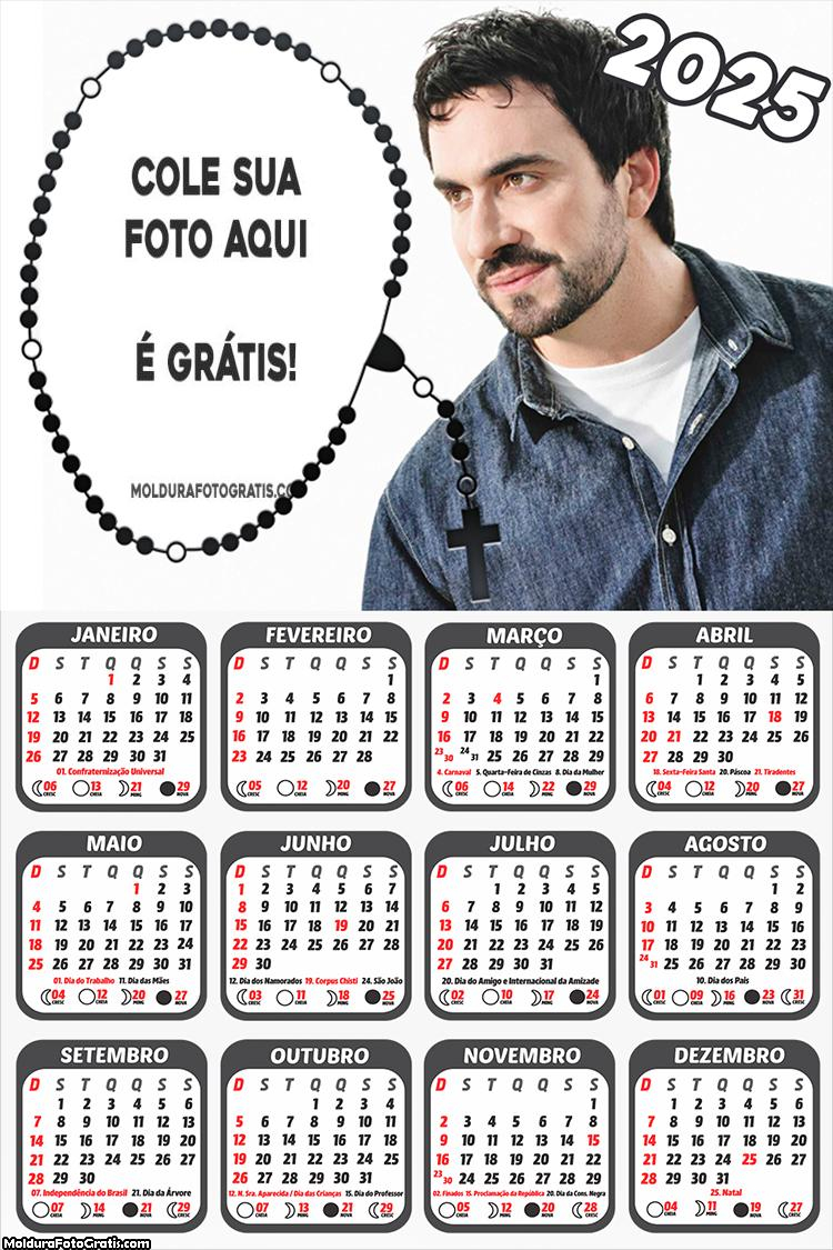 Calendário Padre Fábio de Melo 2025 Montagem Grátis