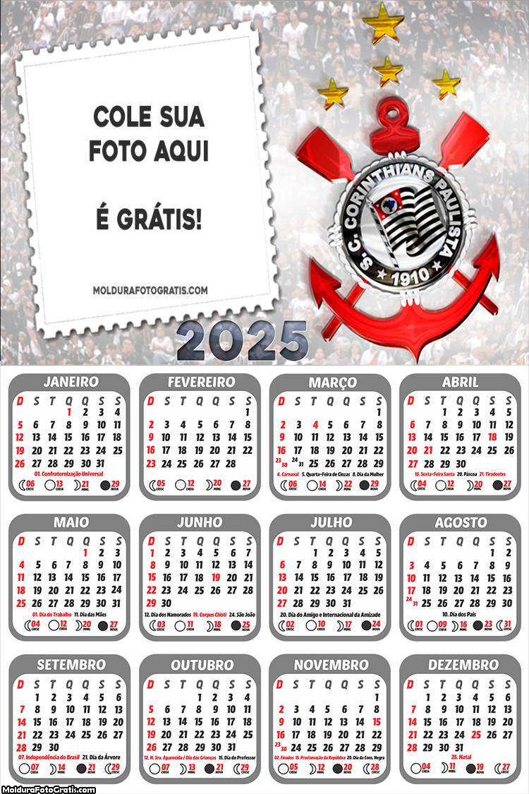 Calendário do Corinthians 2025 Montagem Online