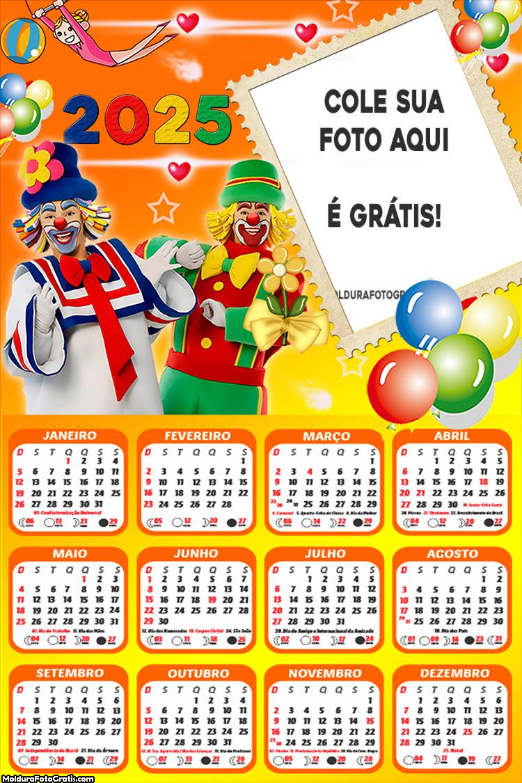 Calendário Patati Patatá 2025 Montagem Online