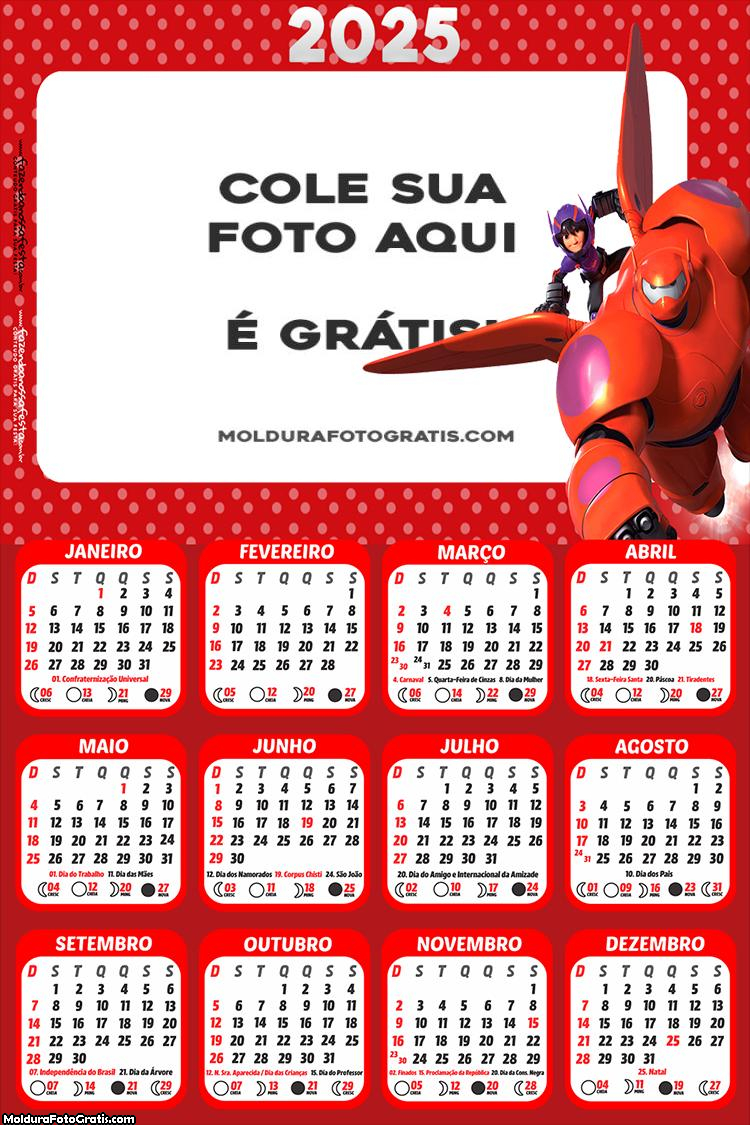 Calendário Big Hero 2025 Montagem Online