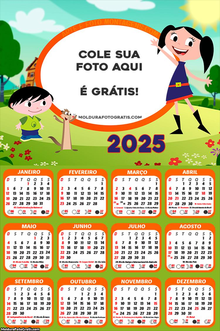 Calendário O Show da Luna 2025 Montagem Online