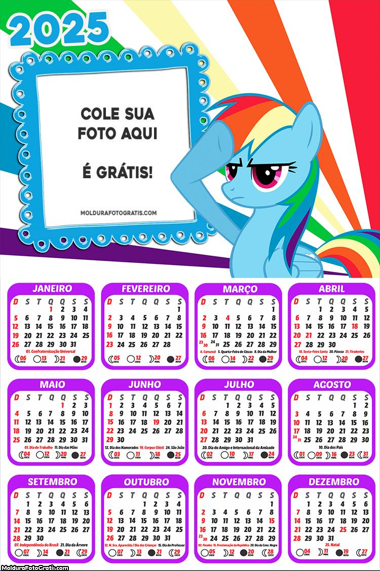 Calendário My Little Pony 2025 Montagem Online