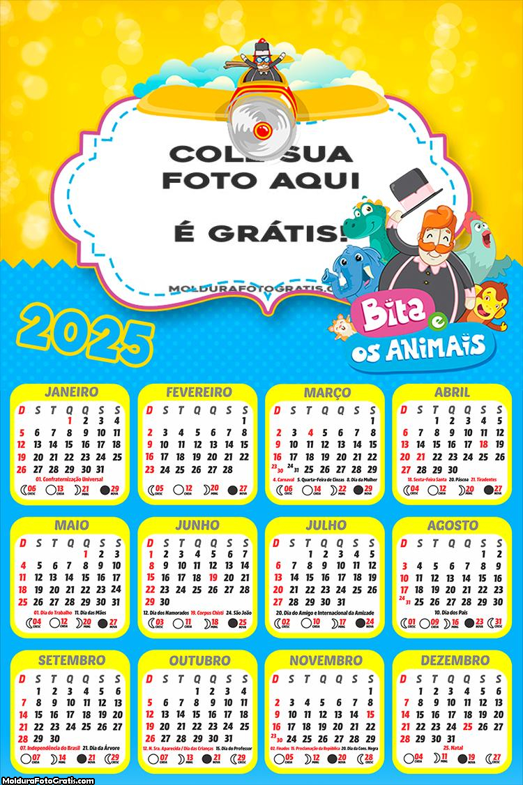 Calendário Bita e os Animais 2025 Montagem