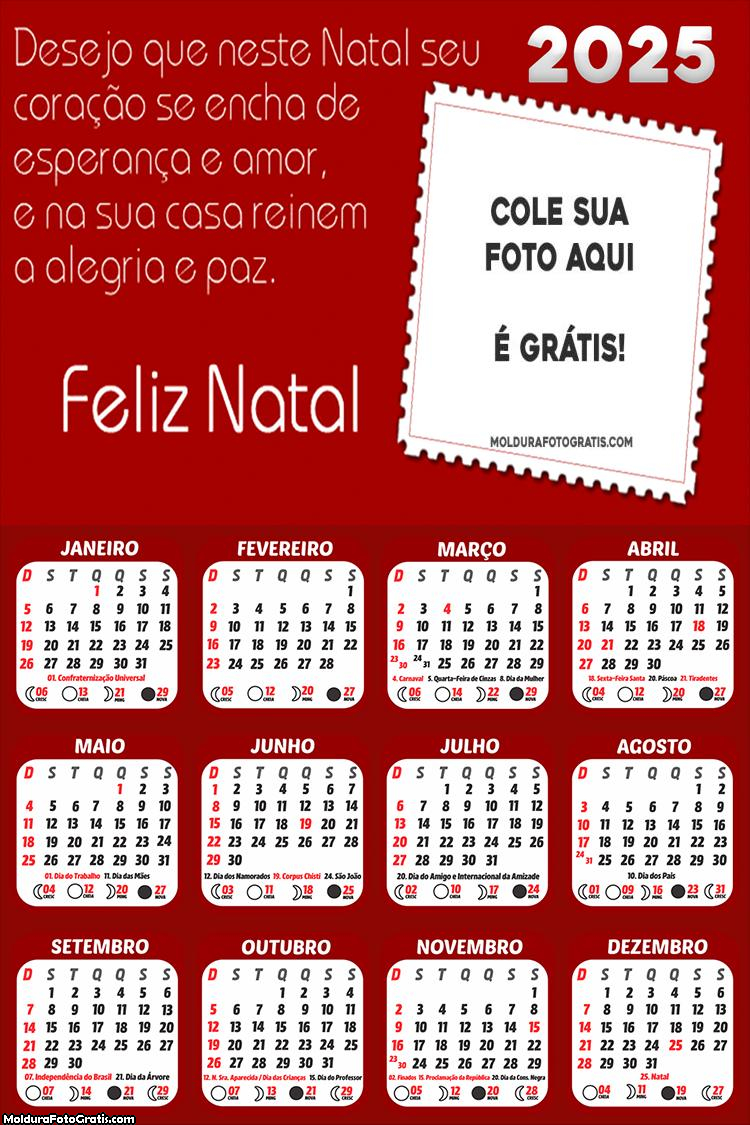 Calendário Esperança e Amor neste Natal 2025