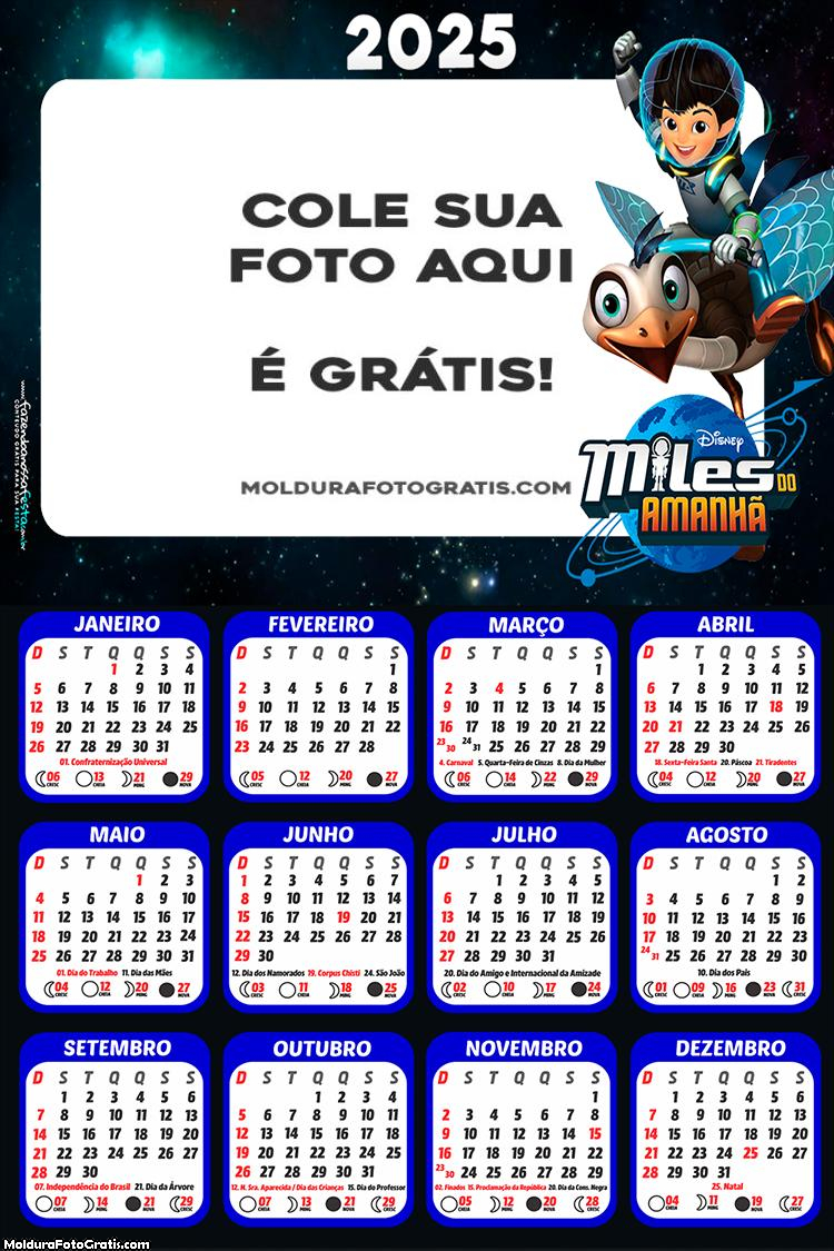 Calendário Miles do Amanhã 2025 Colagem de Foto