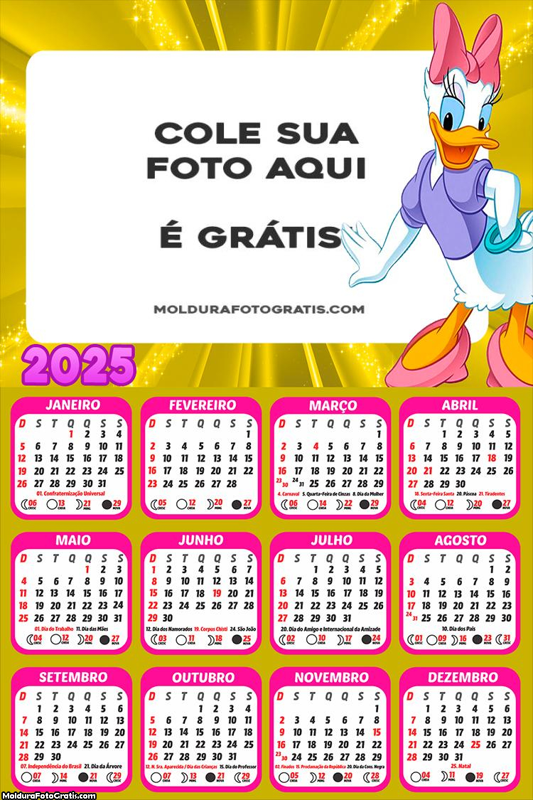 Calendário Margarida 2025 Montagem Online