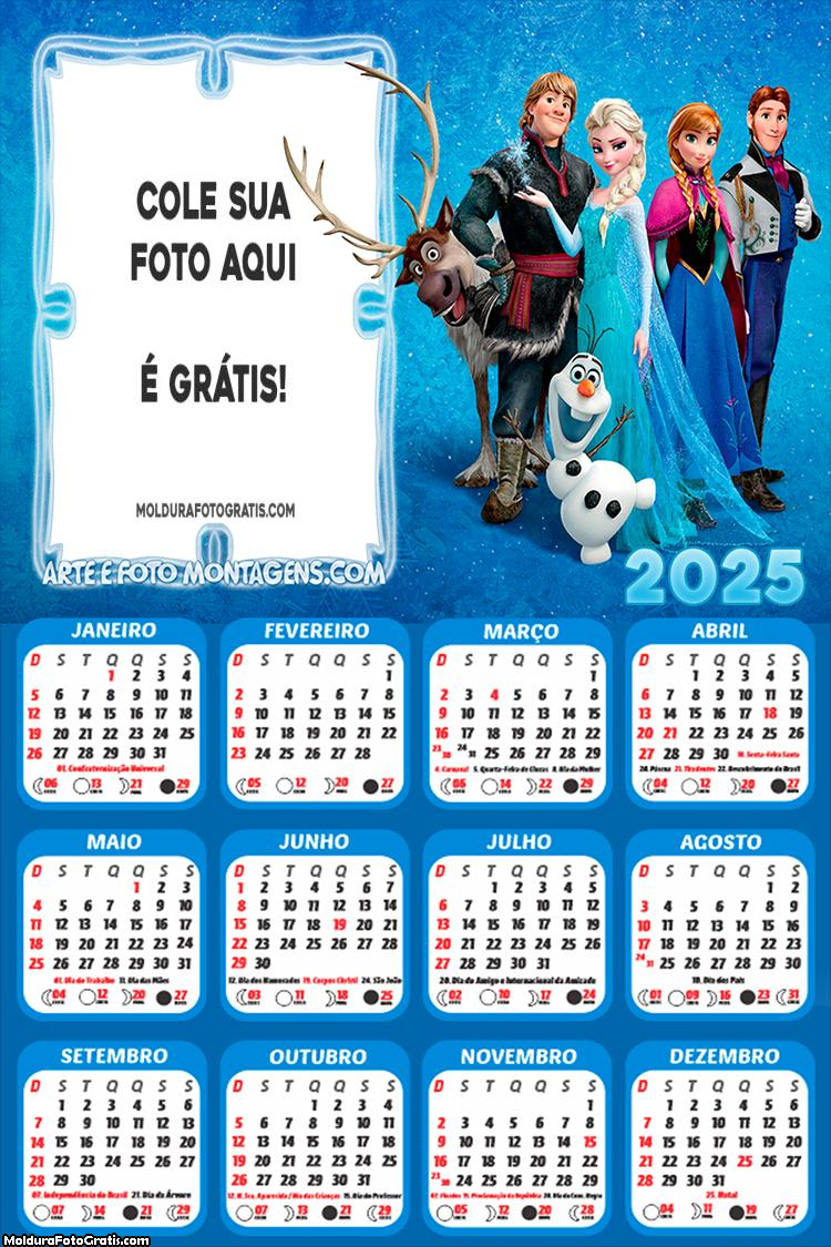 Calendário Frozen Uma Aventura Congelante 2025