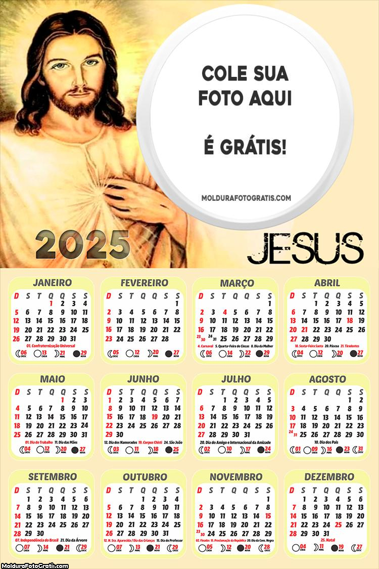 Calendário Jesus Cristo Nosso Senhor 2025 Foto Montagem