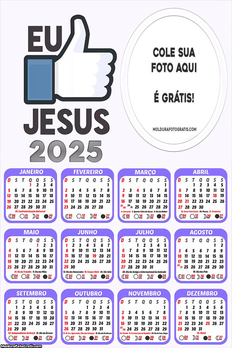 Calendário Eu Curto Jesus 2025 Montagem Online