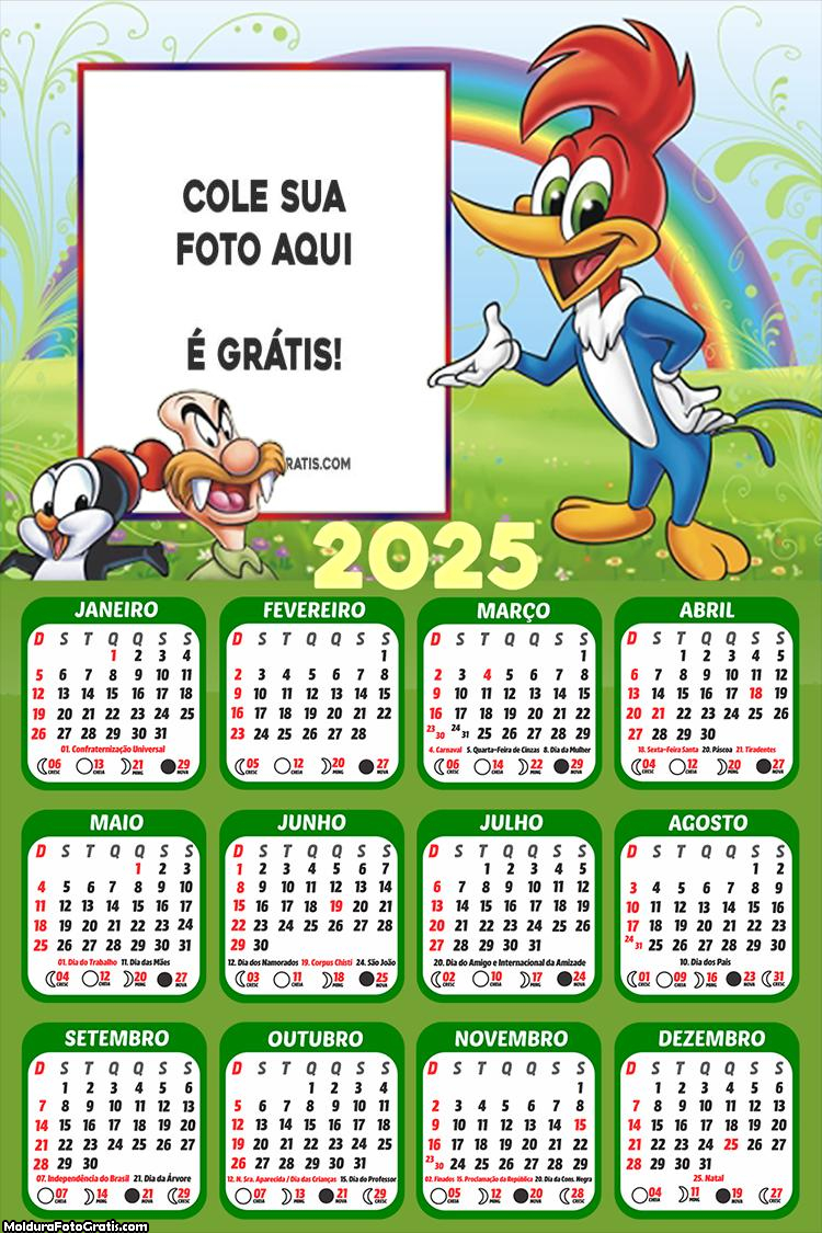 Calendário Pica Pau e Personagens 2025 Online