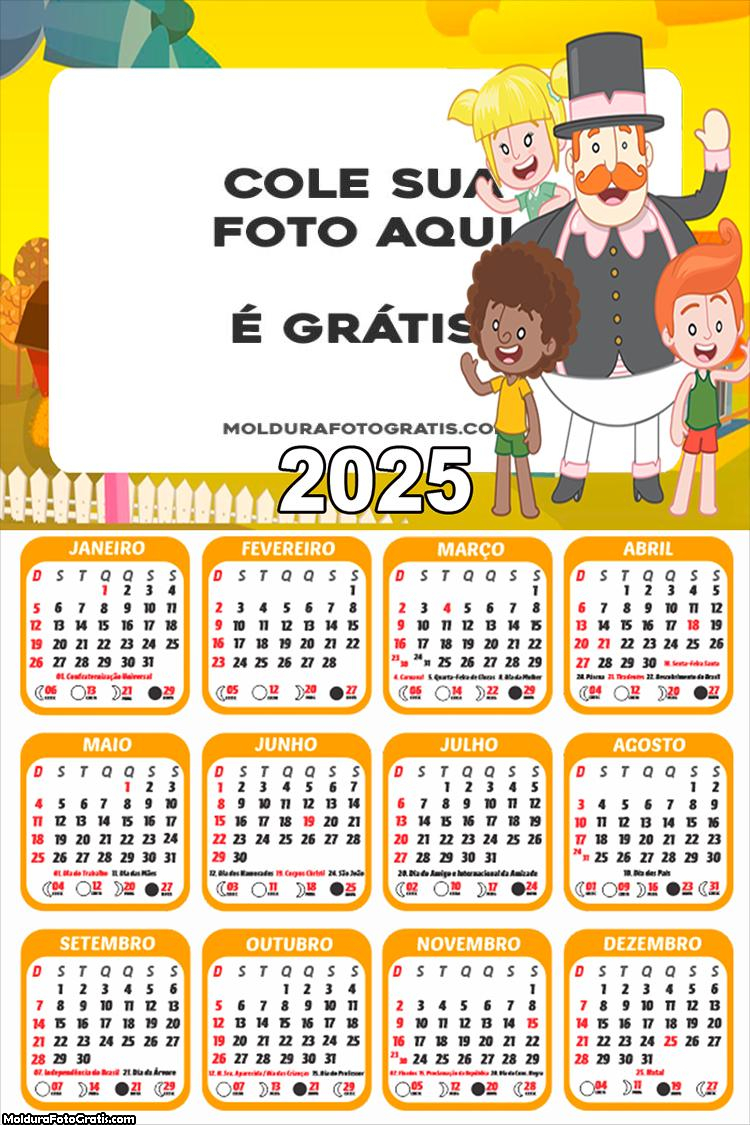 Calendário Mundo Bita 2025 Montagem Online