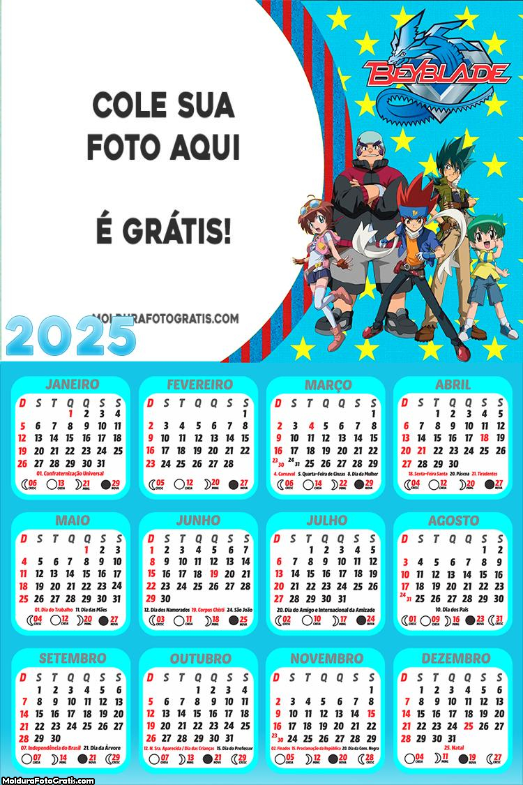 Calendário Beyblade 2025 Montagem