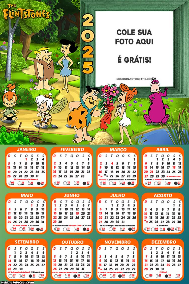 Calendário Flintstones 2025 Colagem de Foto