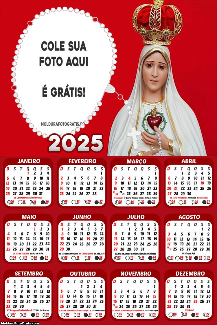 Calendário Maria Nossa Mãe 2025 Foto Montagem