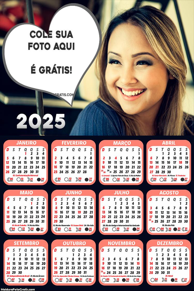 Calendário Bruna Karla 2025 Foto Montagem