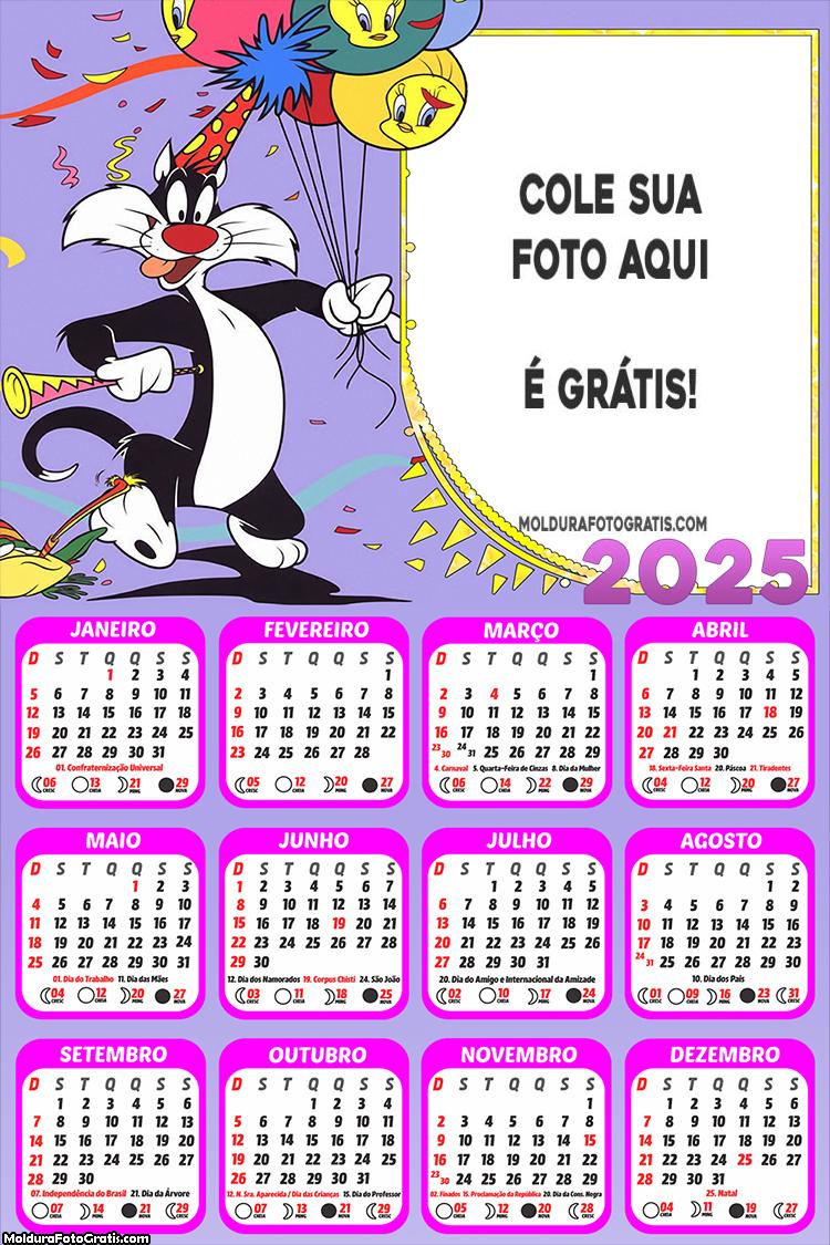 Calendário Frajola Aniversário 2025 Montagem Online