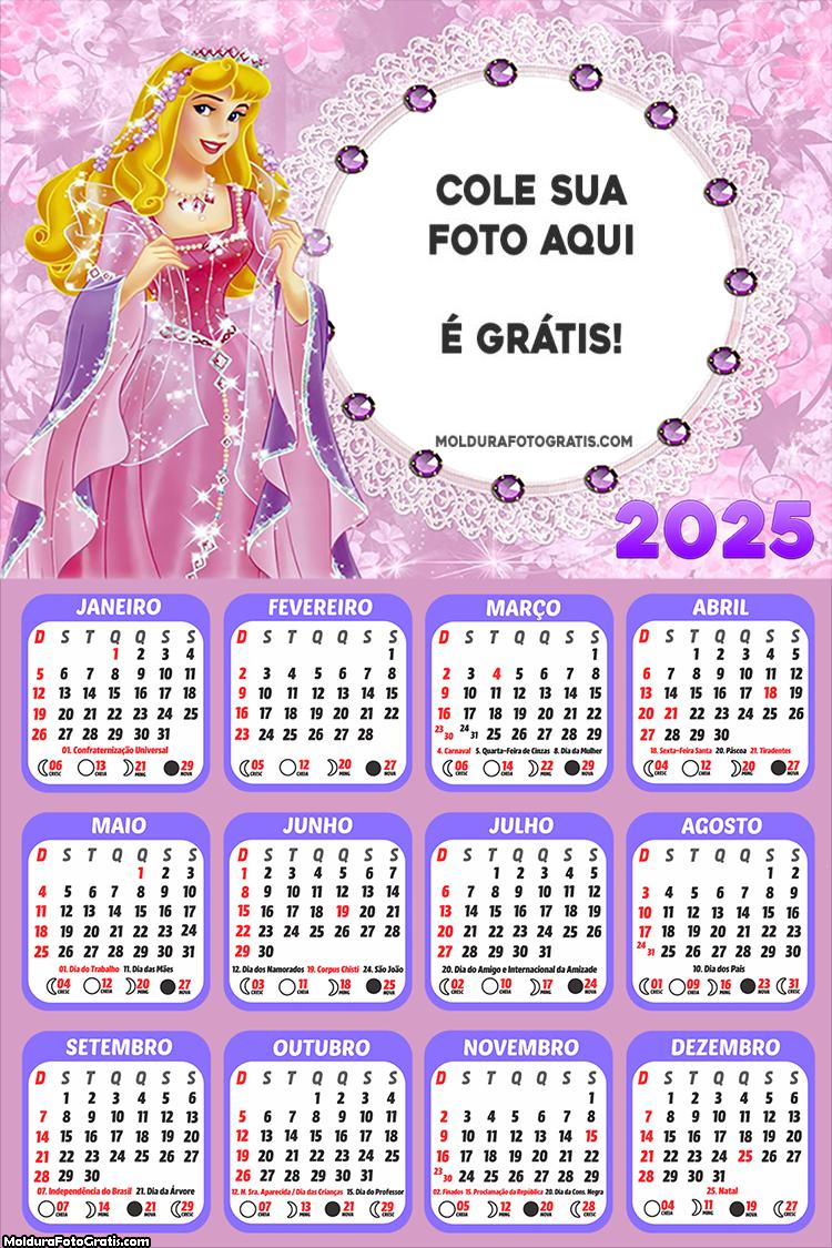 Calendário Aurora Disney 2025 Montagem