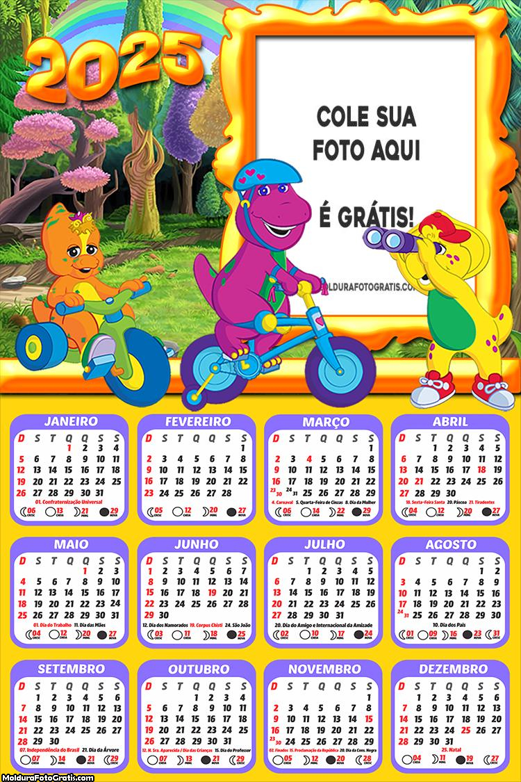 Calendário Barney e Seus Amigos 2025