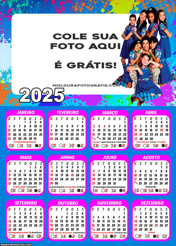 Calendário Chiquititas 2025 PNG Montagem Online