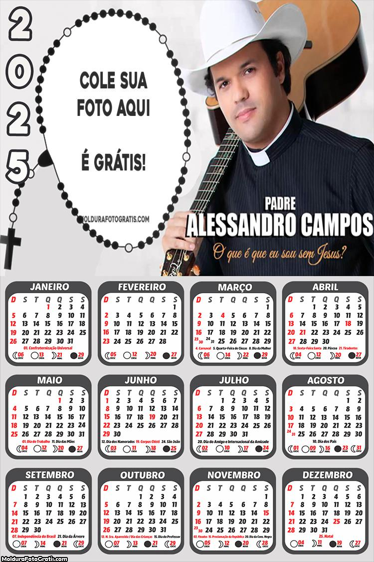 Calendário Padre Alessandro Campos 2025 Montagem Online