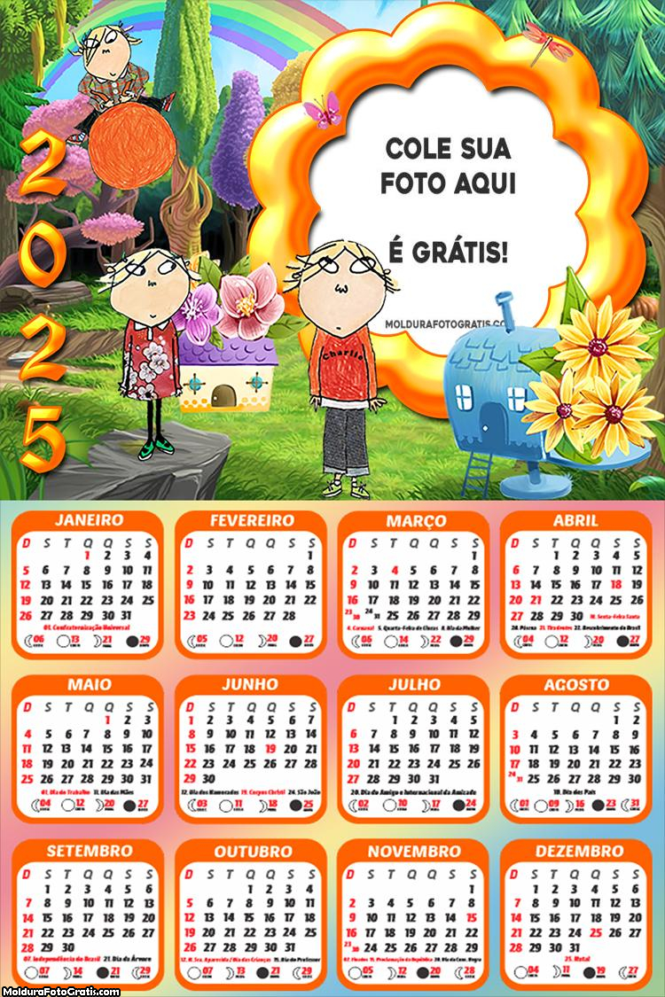 Calendário Charlie e Lola 2025 Foto Montagem