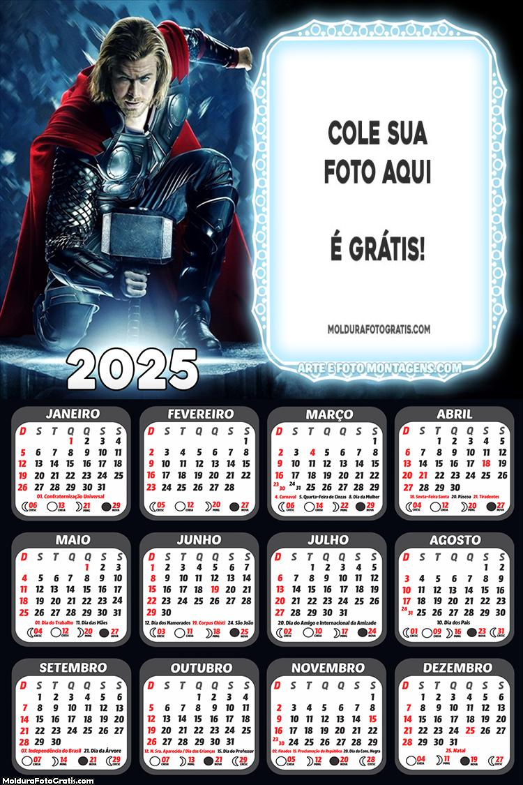 Calendário Thor 2025 Montagem Grátis