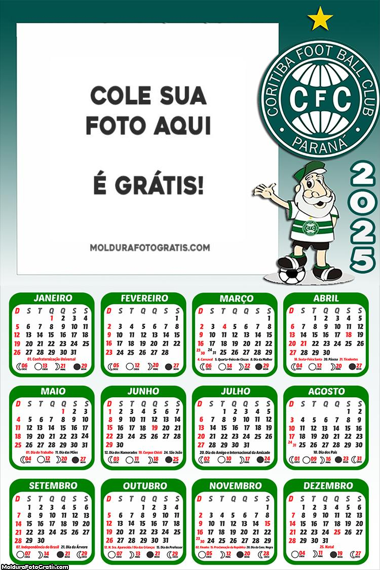 Calendário Coritiba 2025 Foto Montagem