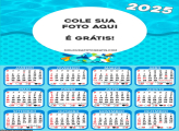 Calendário Infantil na Praia 2025 Foto Montagem