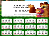 Calendário Masha e o Urso Desenho 2025 Foto Montagem