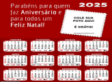 Calendário Aniverário Feliz Natal 2025 Foto Montagem