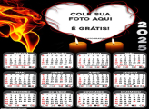 Calendário Coração Flamengo 2025 Foto Montagem