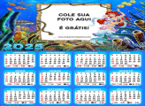 Calendário Ariel Fundo do Mar 2025 Moldura