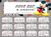 Calendário Desenho Mickey Mouse 2025 Montagem para Foto