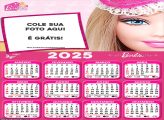 Calendário Rosto da Barbie 2025 Montagem Grátis