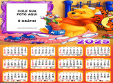 Calendário Ursinho Pooh Brinquedos 2025 Colagem de Foto