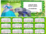 Calendário Elefante Tika Barbie 2025 Foto Montagem