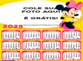 Calendário Minnie Vestido Amarelo 2025 Foto Montagem