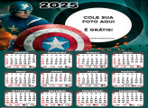 Calendário Moldura Capitão América 2025 Colagem