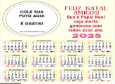 Calendário com Mensagem de Feliz Natal Amigos 2025