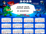 Calendário Desenho PJ Masks 2025 Foto Montagem