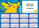 Calendário Pikachu Pokémon 2025 Montagem Grátis