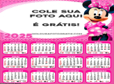 Calendário Minnie Vestido Rosa 2025 Foto Montagem