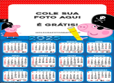 Calendário George Piratinha Peppa Pig 2025 Foto Montagem