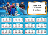 Calendário Frozen Personagens 2025 Foto Montagem