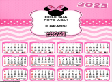 Calendário Minnie Mouse Tema 2025 Montagem Grátis