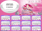 Calendário Ariel Pequena Sereia Rosa 2025 Foto Montagem