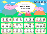 Calendário Peppa Pig Família 2025 Colagem de Foto