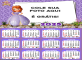 Calendário Princesinha Sofia 2025 Colagem de Foto